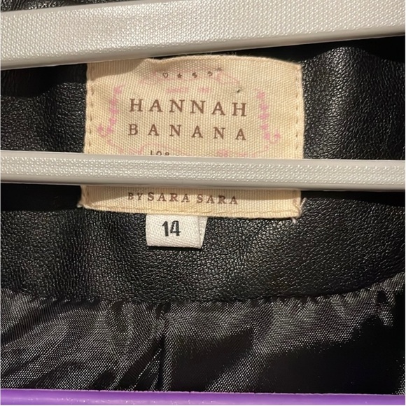 NWOT Girls Hannah Banana Star Patch Faux Leather Jacket size 14 - Picture 4 of 6